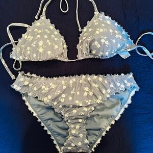 Shade and Shore Ruffle Sage Bikini